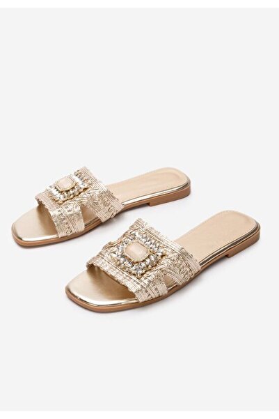 B T Shoes Papuci fara toc Evianna aurii