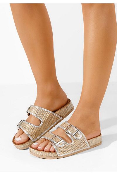 B T Shoes Papuci dama Caellia argintii