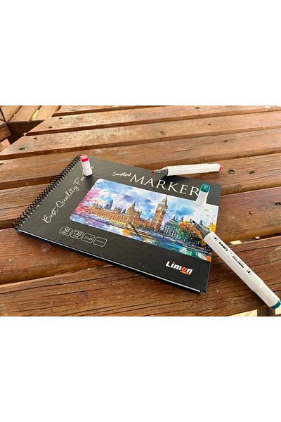 LİMON DEFTER Lemon Notebook Artistic Marker Pen Notebook Large Size (Backproof Paper) (Size 21X29)