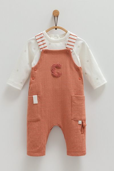 Caramell Season 2025 Baby Salopeet - 100% Cotton, Pocket Detail (Overalls + Bodysuit)