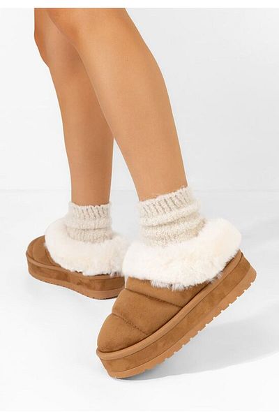 B T Shoes Dierra V4 platform slippers camel