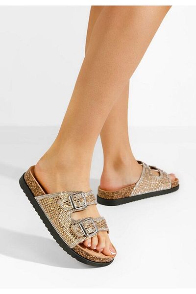 B T Shoes Papuci fara toc Amarissa aurii