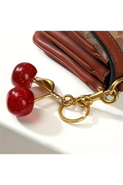 Kairon Accessories Cherry Bag Charm Glitter Cherry Bag Charm Bag Ornament Bag Accessory Keychain