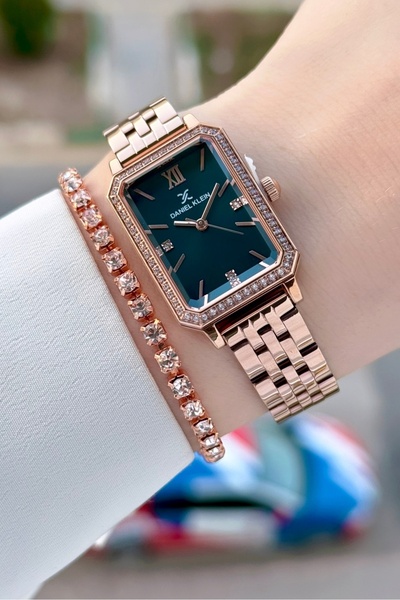 Daniel Klein Kadranı Mavi Kordonu Rose Renk Kadın Kol Saati Ve Bileklik