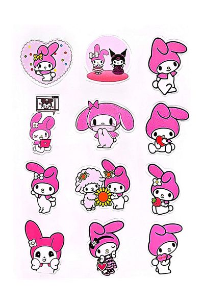 Ceylan Kırtasiye Sanrio Kuromi And Friends Sticker Sheets Hello Kitty Melody Cinnamoroll Kromi (9 PAGES)