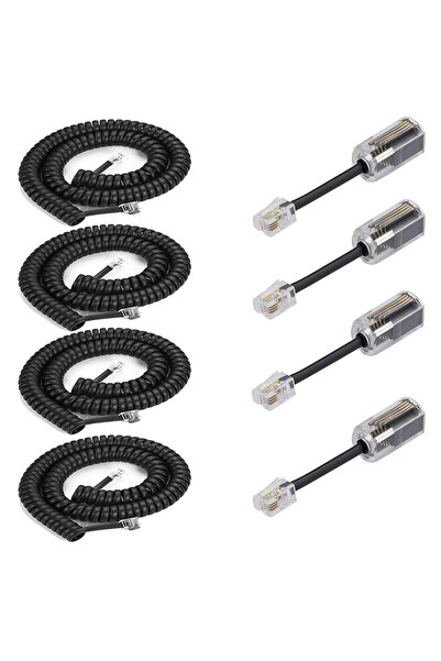 Choice 4Cord 4Detangler RJ9 4P4C سلك هاتف فك التشابك، سلك سماعة هاتف بطول 8 أقدام ودوران 360 درجة