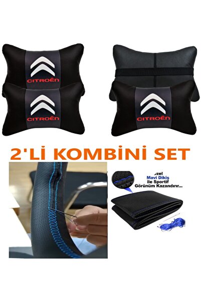 AYAZGRUP Set ultra lux Citroën C5AUTO pernă pentru gât și husă pentru volan c...