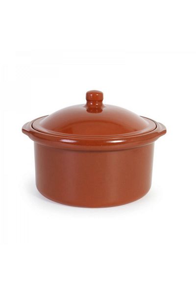 Viejo Valle Burnt ceramic pot with oven lid, 30 cm diameter
