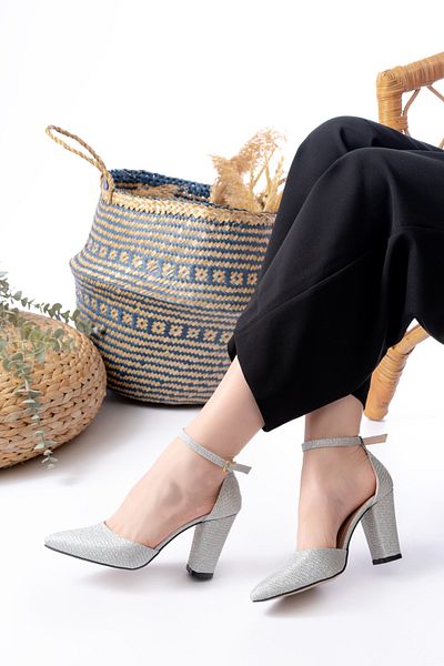 HERUS Women's Daily Comfortable Open Side Thick Heeled Classic Shoes