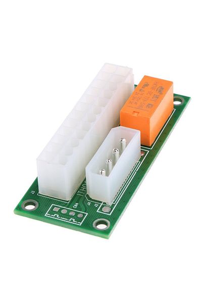 Ninth World كابل تمديد بادئ تشغيل متزامن لمصدر الطاقة المزدوج ATX 24 سنًا إلى Molex 4 سنون / Sata
