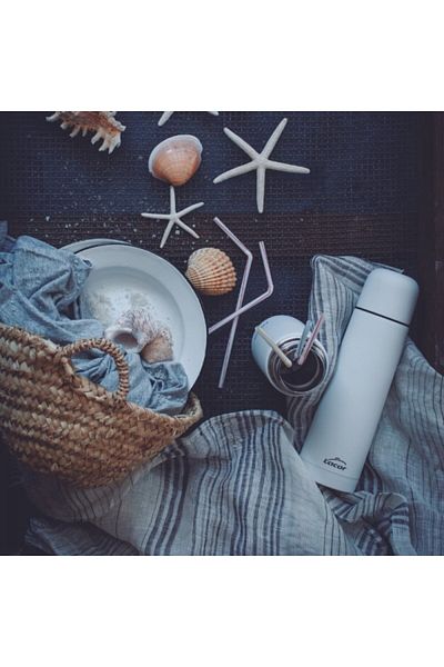 Lacor Stainless steel thermos, Soft Touch White, 500 ml
