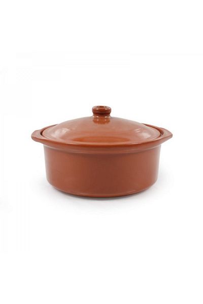 Viejo Valle Burnt ceramic pot with oven lid, 25 cm diameter