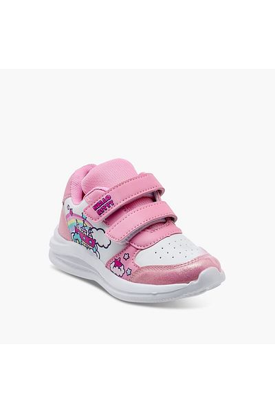 Hello Kitty Print Sneakers with Hook and Loop Closure