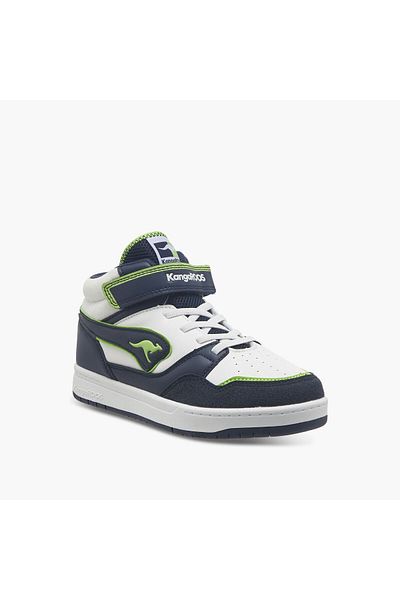 Kangaroos Boys' Logo Detail High Cut Sneakers with Hook and Loop Closure