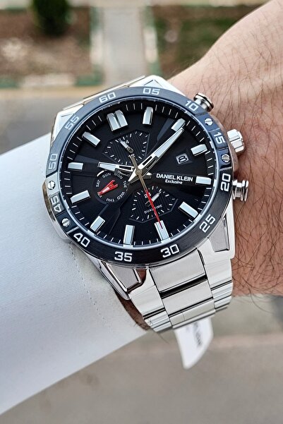 Daniel Klein Kadranı Siyah Kordonu Gümüş Renk Göstergeleri Aktif Erkek Kol Saati
