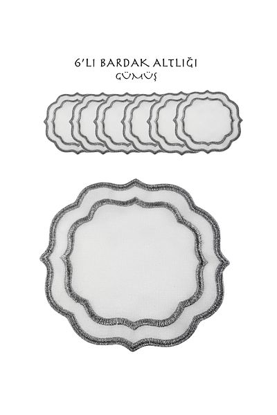 EVSTYLE Set of 6 Silver Coasters