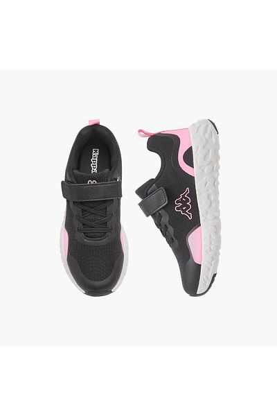 Kappa Girls' Colourblock Sports Shoes with Hook and Loop Closure