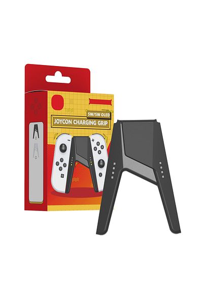 APWIKOGER Black Rechargeable Game Controller Left & Right Charging Dock Grip For Nintendo Switch / Switch OLED