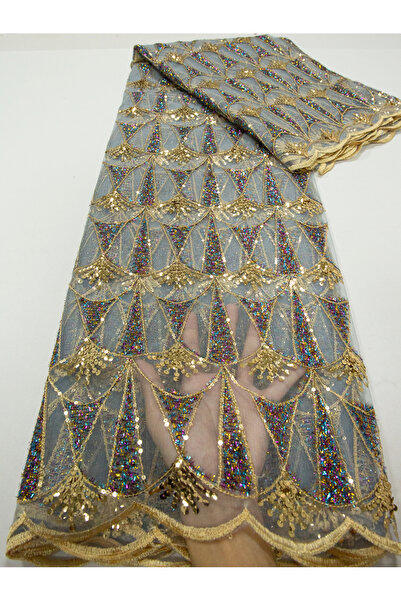 Choice قماش دانتيل أفريقي 5 ياردات 4 كالومي 2025 قماش دانتيل أفريقي مزين بالت...