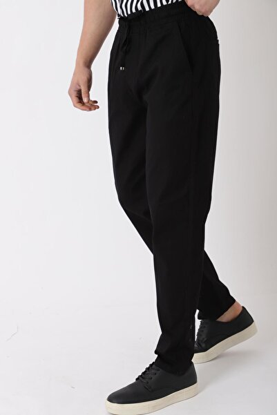 Stilkombin Elastic Waist Linen Trousers Pldp-01K_0385