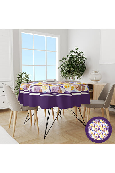 yok yok evim eve dair her şey Față de masă cu model Macaron cu margini violet...