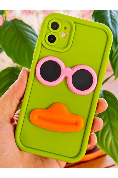 Fibaks İphone 11 Uyumlu Kılıf Tasarımlı Desenli Kamera Korumalı Gözlük Renkli...