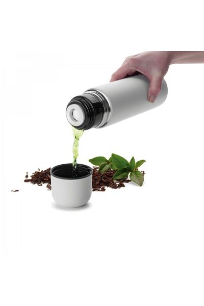 Lacor Stainless steel thermos, Soft Touch White, 350 ml