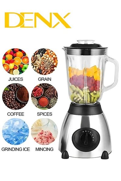 Denx خلاط كهربائي عالي الطاقة مع مطحنة حبوب 2800 واط - 1.5 لتر DX2001