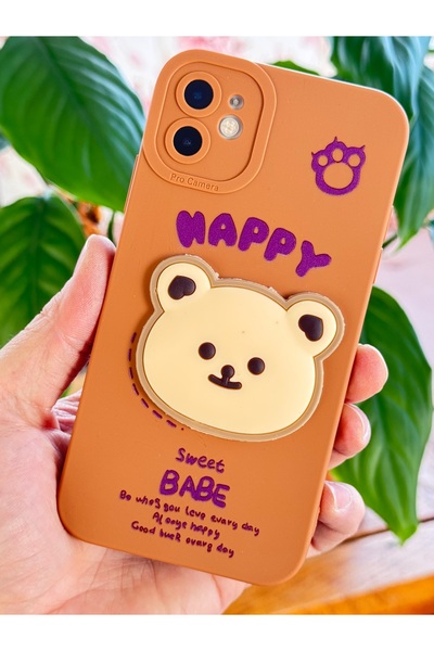 Fibaks İphone 11 Uyumlu Kılıf Tasarımlı Desenli Kamera Korumalı Happy Ayıcık ...