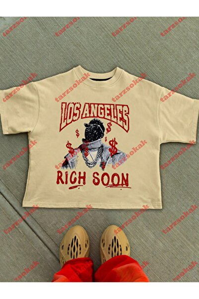 Tarzsokak تي شيرت صيفي كاجوال للرجال موديل 3809 مقاس قريب من الأخ الصغير