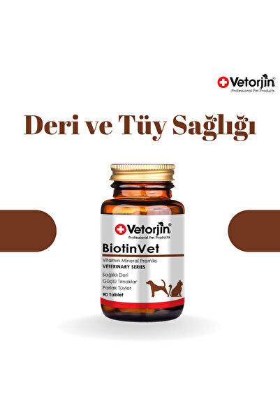 Vetorjin Tüy Döken Kedi Ve Köpekler Için Biotin Vitamin Minarel Tablet 90 Adet