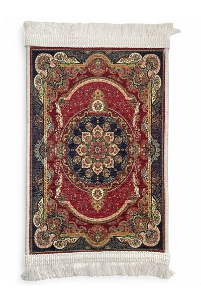 GALATA GIFT Miniature Carpet Mousepad Playhouse (Dollhouse) Diorama Material Traditional Patterned Carpet with Tassels 40*20