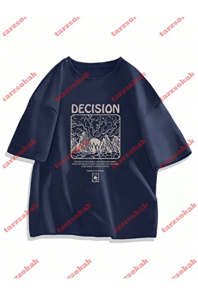 Tarzsokak تي شيرت كاجوال صيفي للرجال موديل 3416 بسمك الضفدع، رموز حمراء وزرقاء