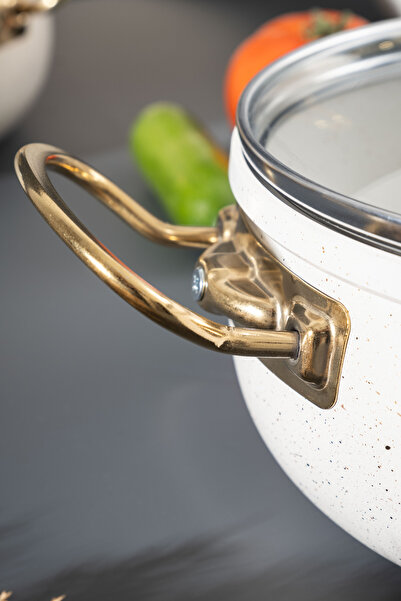 Homekolik 7 Piece White Granite Cookware Set 24 cm - Elegant Design and Durable Solutions