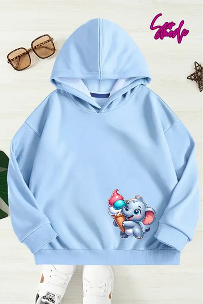 SevMode SWEATSHIRT CU GLUGĂ IMPRIMAT UNISEX COPII