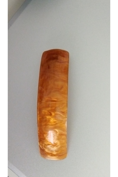 TREND Red Coffee Shiny Pearlescent Curved Automatic Clip Hair Clip - High Quality Acetate Hairpin