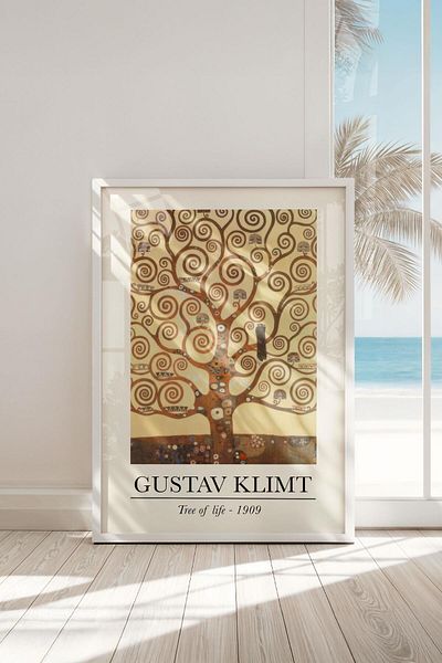 Buka Shops Tablou premium Gustav Klimt „Arborele vieții” în rama: Ciclul vieții și arta universală
