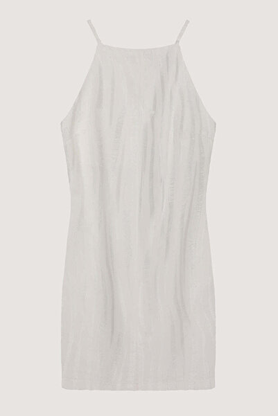 Quzu Μίνι φόρεμα με υφή σε χρώμα εκρού