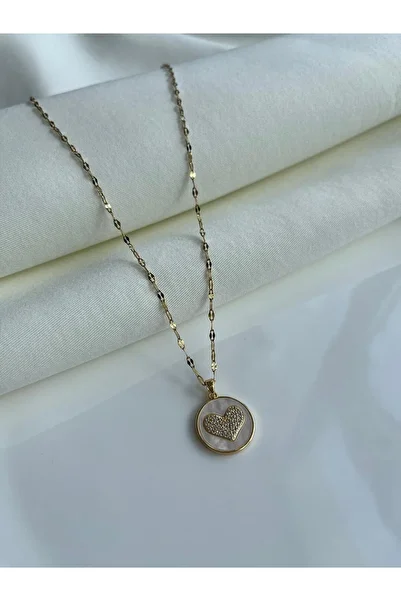 Nilsu Jewellery Accessory قلادة مفصلة على شكل قلب من حجر اللؤلؤ الصلب