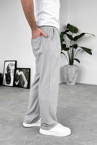 HAFKAGİYİM Gray Sandy Comfort Baggy Trousers