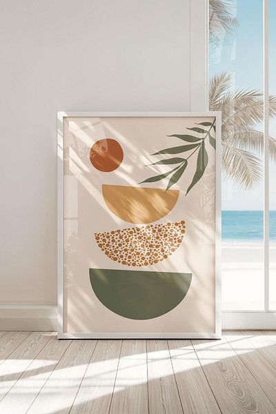 Buka Shops Cadrul Cercei Geometrici Pictură Premium: Artă Abstractă Modernă și Design Minimalist