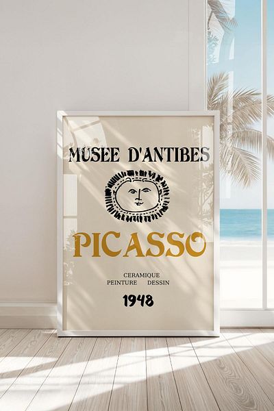 Buka Shops Colecția Fluxuri de artă modernă înrămate: Bauhaus, Picasso, Matisse Set de 3 picturi premium