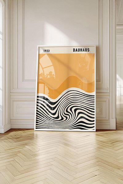 Buka Shops Tablou premium Bauhaus 1923 Optical Ripple în cadru: Pista frontală a artei moderne