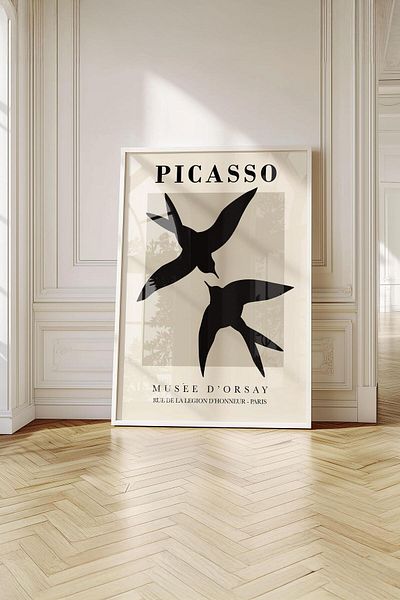 Buka Shops Tablou premium Picasso Musée d'Orsay Flying Birds în rame: simbolul elegantei din Paris