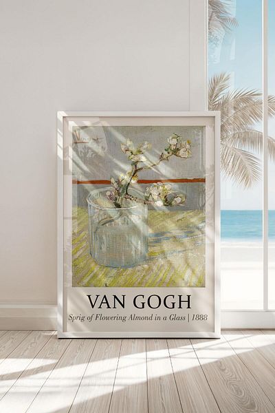 Buka Shops Tablou premium Van Gogh „Floarea migdalei în pahar”: Briză delicată de primăvară