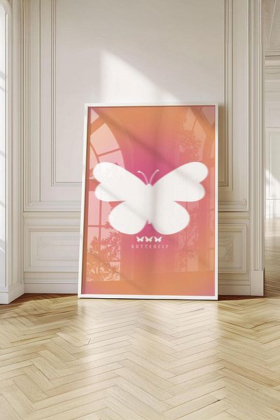 Buka Shops Pictură premium cu fluture minimalist în rame: ușurința și eleganța modernă a transformării