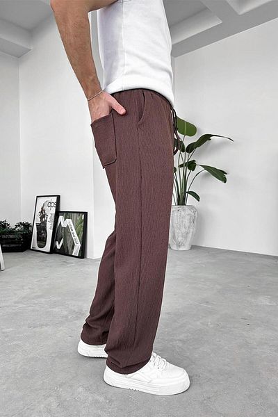 HAFKAGİYİM Καφέ Breeze Soft φαρδύ παντελόνι