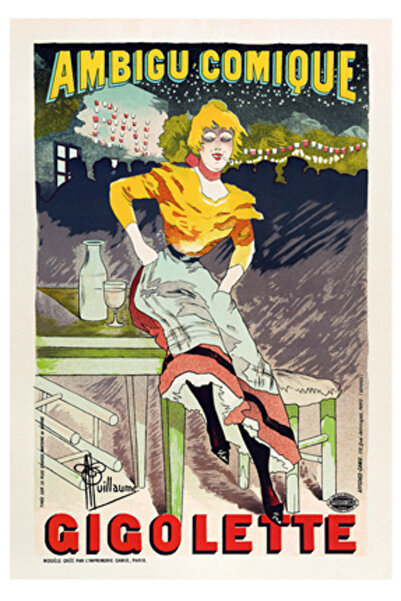 Sticksy POSTER Le Theatre De
L'ambigu, "gigolette, Retro Fransız Tiyatro Afişi, Vintage Sanat I