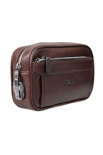 GUARD Crystal Brown Genuine Leather Encrypted Clutch Bag