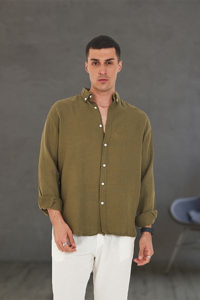 JR Boutique Ανδρικό Summer M window Συνδυασμός 100% βαμβάκι χωρίς τσέπη κανονικό χακί